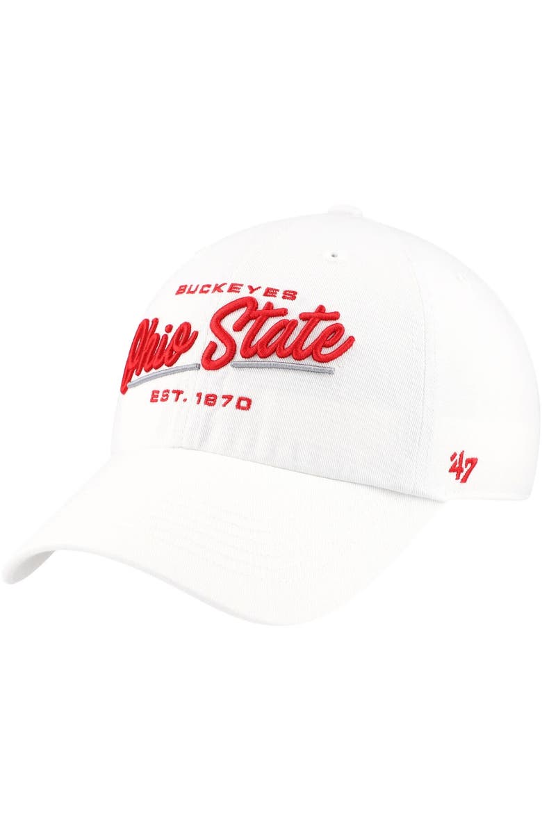'47 Women's '47 White Ohio State Buckeyes Sidney Clean Up Adjustable Hat, Main, color, 
