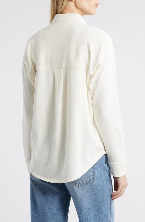 BEACHLUNCHLOUNGE BEACHLUNCHLOUNGE TIERA COTTON FRENCH TERRY BUTTON-UP SHIRT