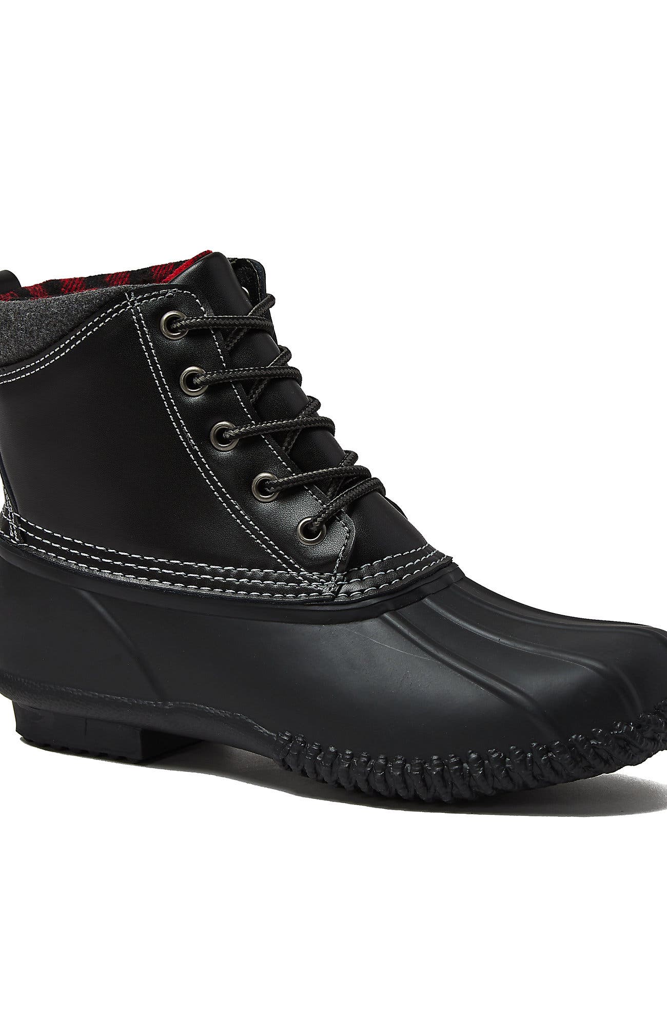 Lands' End Insulated Duck Boots, Main, color, Black Leather