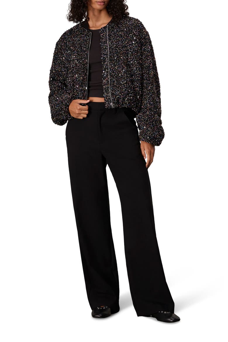 Samira Bomber Jacket, Alternate, color, BLACK MULTI