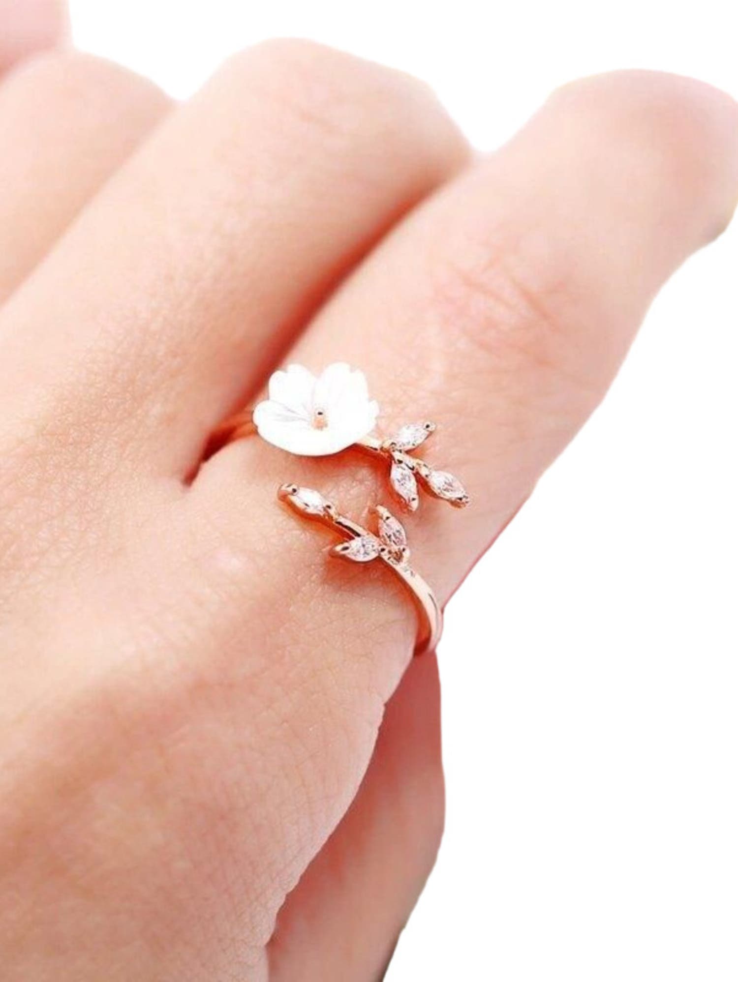 DLORIA Cherry Blossom Adjustable Ring (Women) | Nordstrom