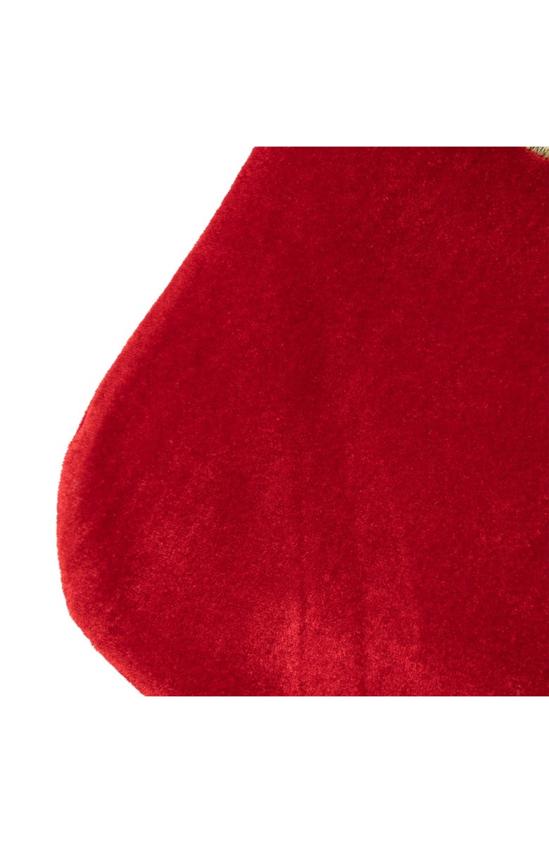 Northlight 20" Red and White Velveteen Santa Claus Belt Buckle Christmas Stocking, Alternate, color,