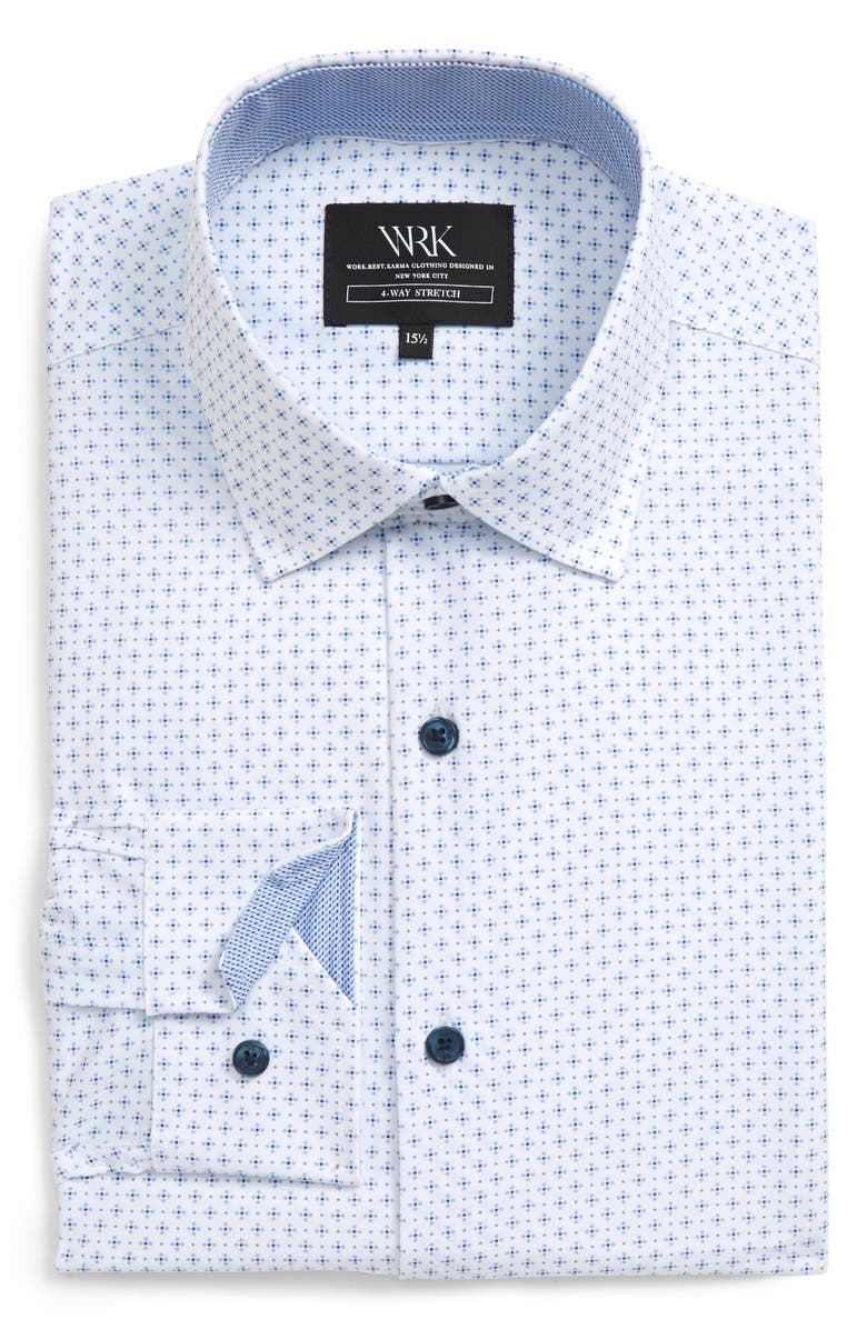 W.R.K Trim Fit Performance Stretch Print Dress Shirt, Alternate, color, 