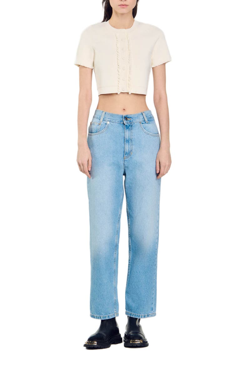 SANDRO Low-rise straight-leg jeans, Alternate, color, 