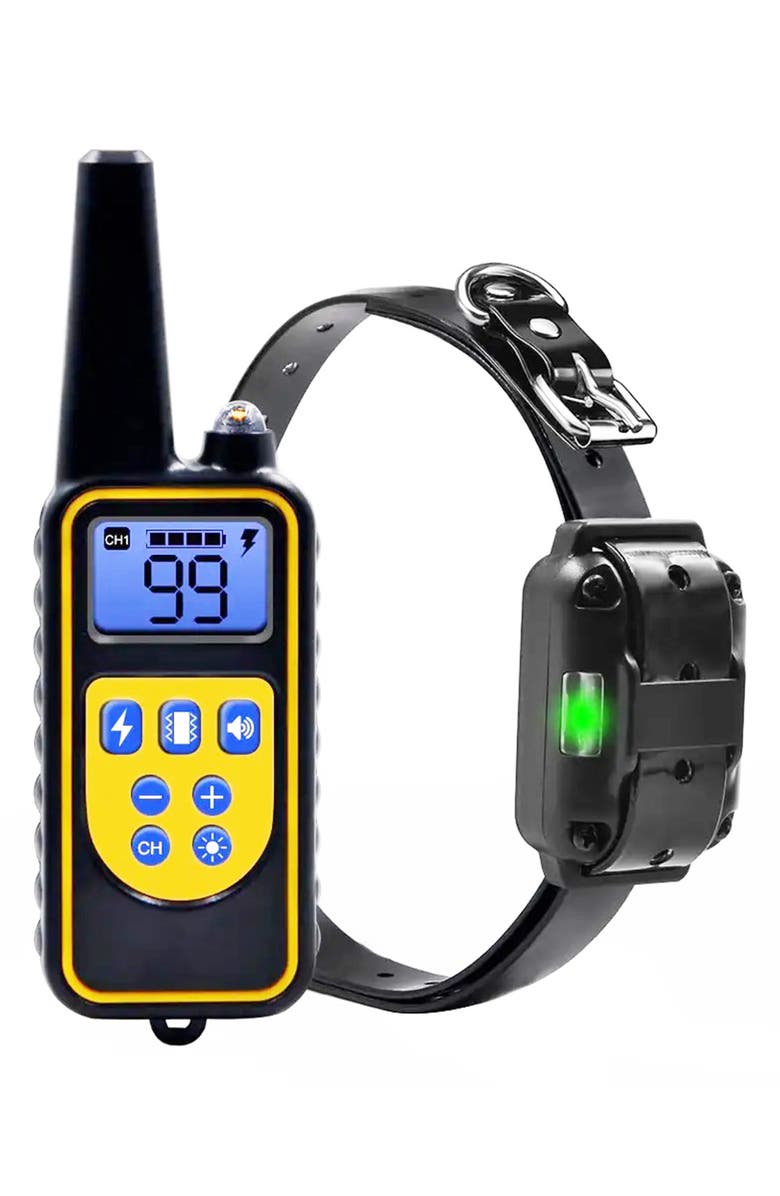 PET LIFE Barkshield LED 1-to-3 Dog 900-Yard Range 7-Level Vibration and Sound Training Dog Collar, Main, color, 