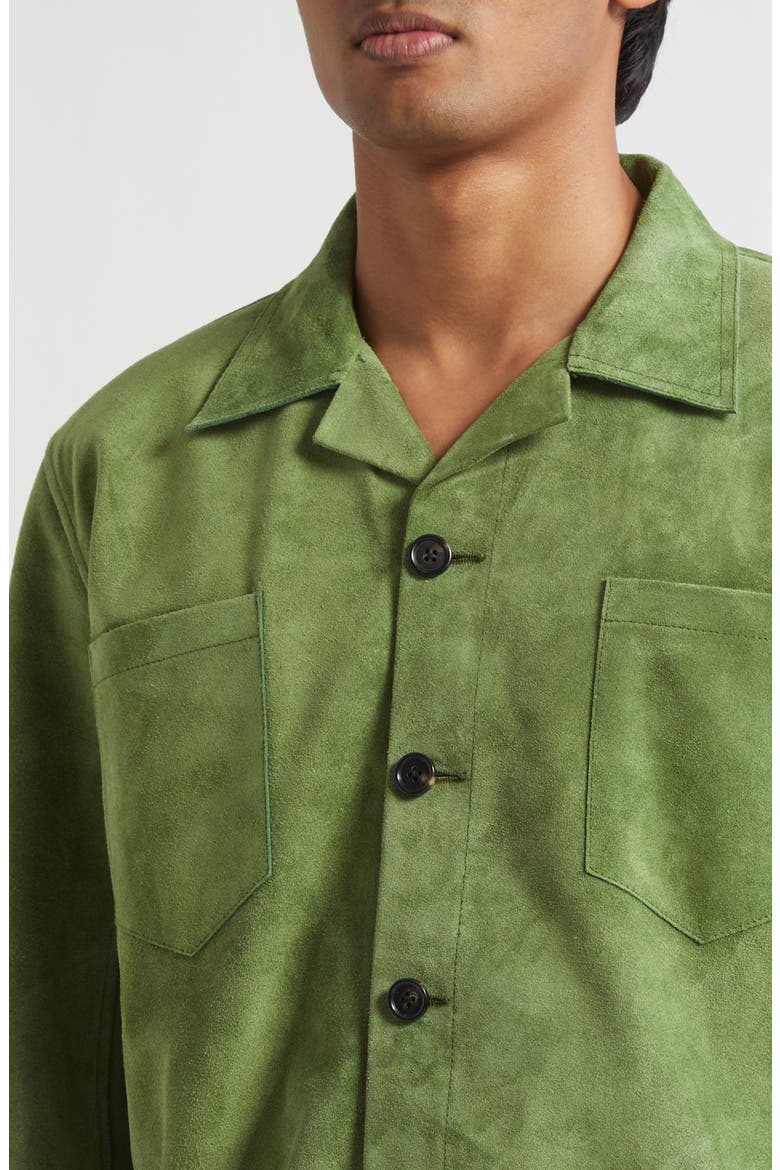 Suede Overshirt, Alternate, color, GREEN
