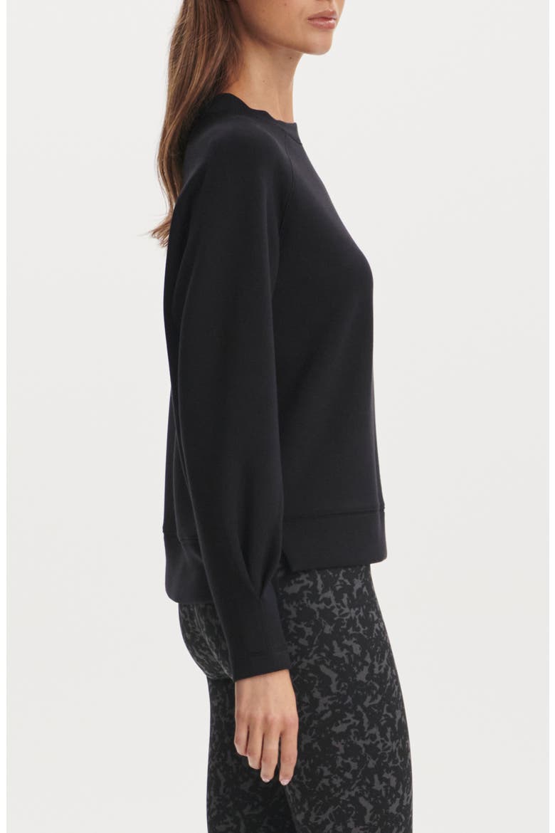 Zosia Midlayer Crewneck Sweatshirt, Alternate, color, BLACK
