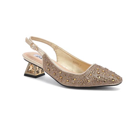 Rhinestone Jewel Heel Slingback Pump