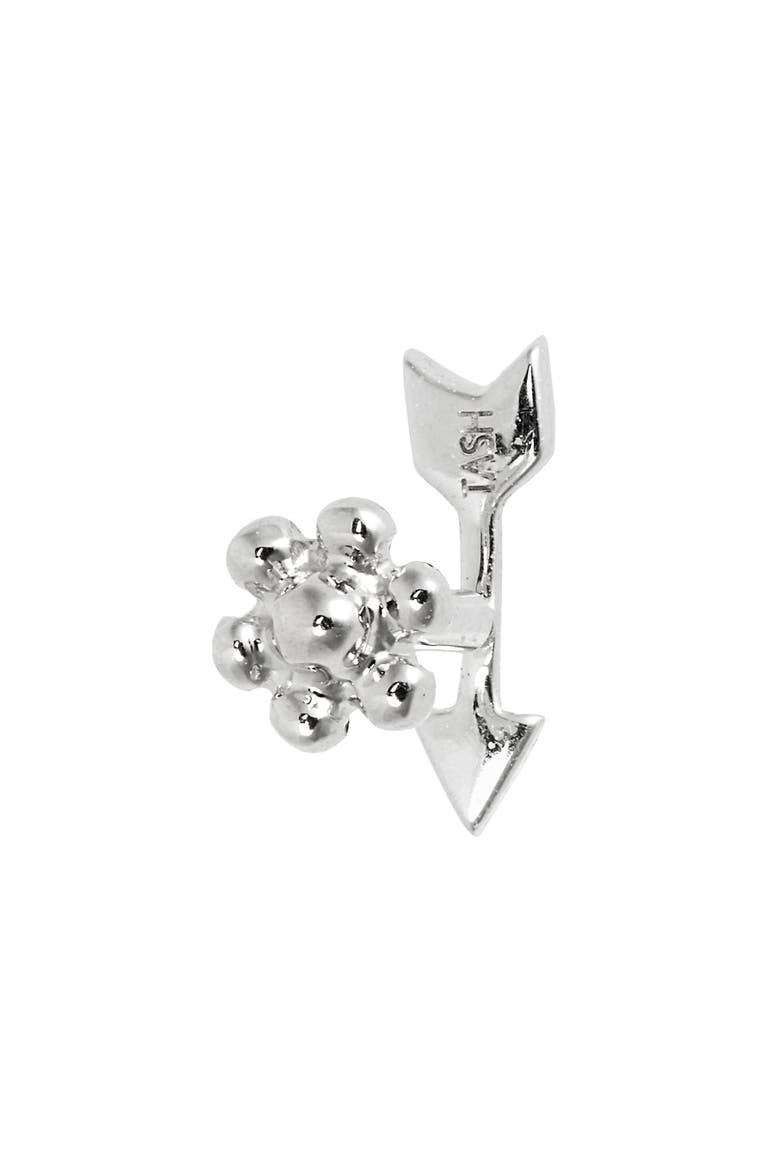 Diamond Arrow Single Stud Earring, Alternate, color, Z/DNUWHITE GOLD