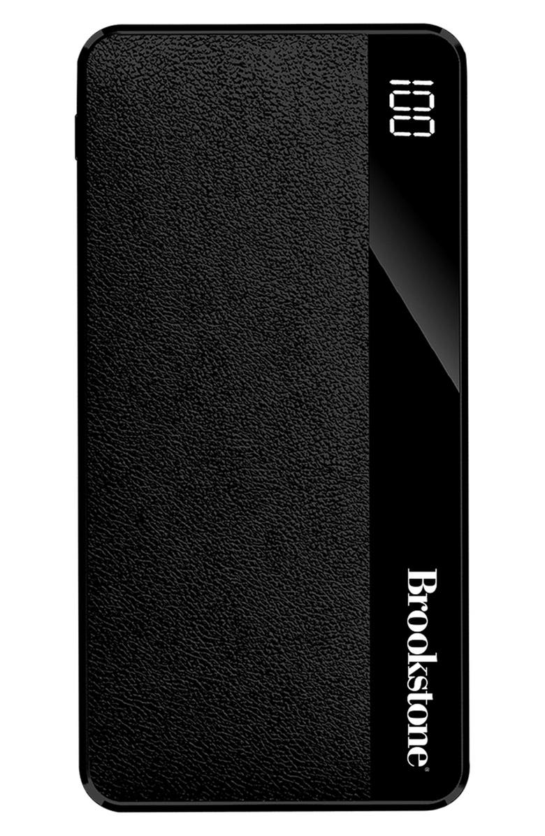 BROOKSTONE 10K Leather Power Bank, Alternate, color, Black