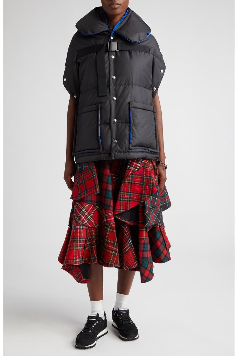 Mixed Tartan Wool Blend Skirt, Alternate, color, RED
