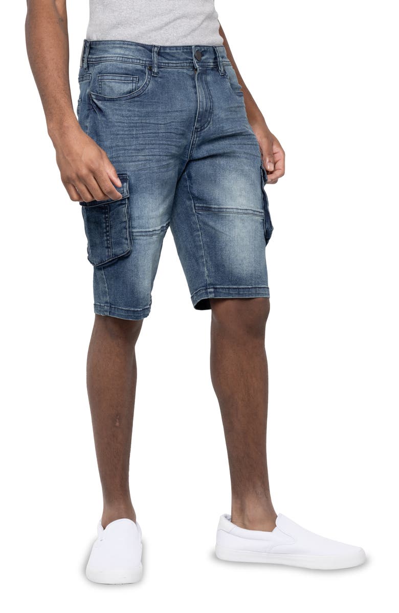 XRAY Denim Cargo Shorts, Alternate, color, Medium Wash