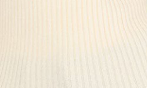 Rain And Rose Faux Feather Cuff Ribbed Sweater In White