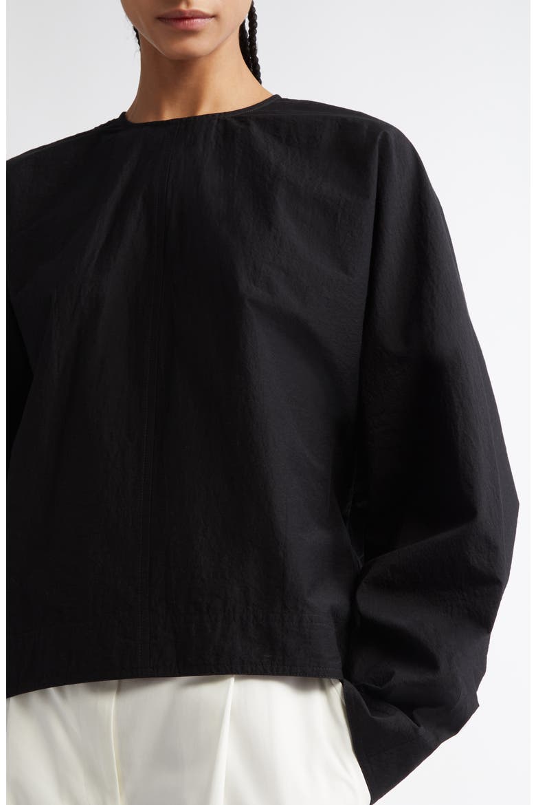 Balloon Sleeve Top, Alternate, color, BLACK