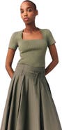 maje Square-neck ribbed sweater