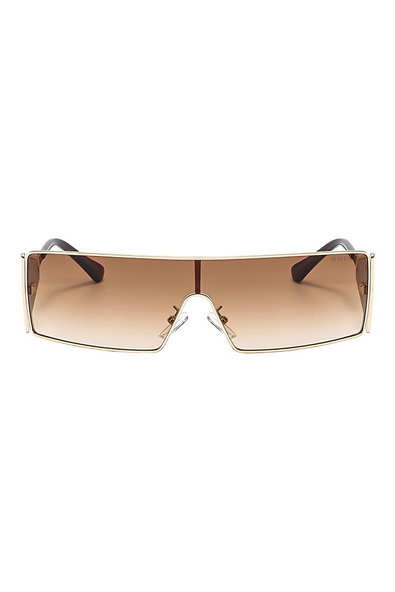 Paloma 65mm Oversize Shield Sunglasses, Main, color, GOLD / BROWN