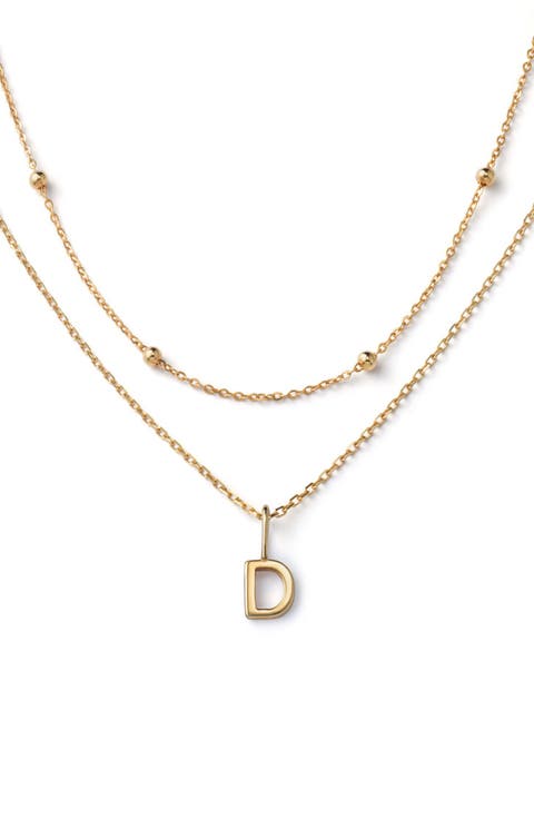 Gold Layered Letter Necklace