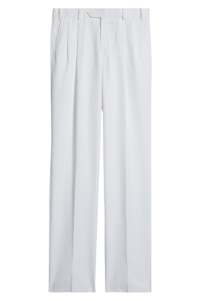 Pleated Twill Pants, Alternate, color, WHITE