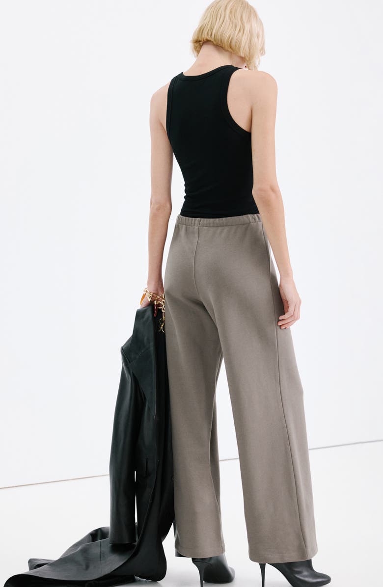 MANGO Drawstring Waist Cotton Sweatpants, Alternate, color, Grey