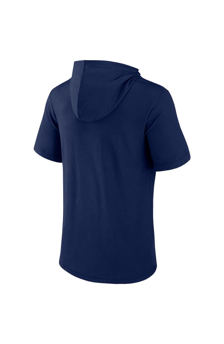 FANATICS Men's Fanatics Branded Navy Milwaukee Brewers Iconic Rebel Short Sleeve Pullover Hoodie, Alternate, color, 