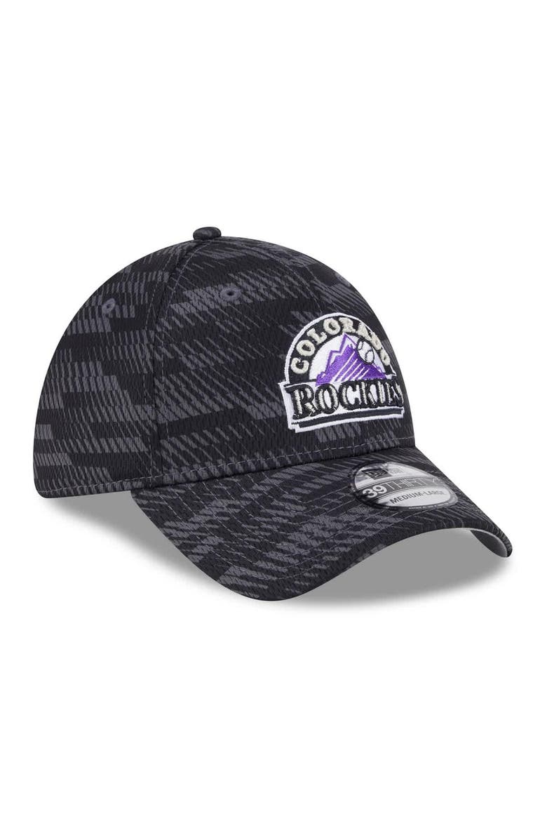Men's New Era Black Colorado Rockies 2025 MLB Clubhouse 39THIRTY Flex Hat, Alternate, color, Black