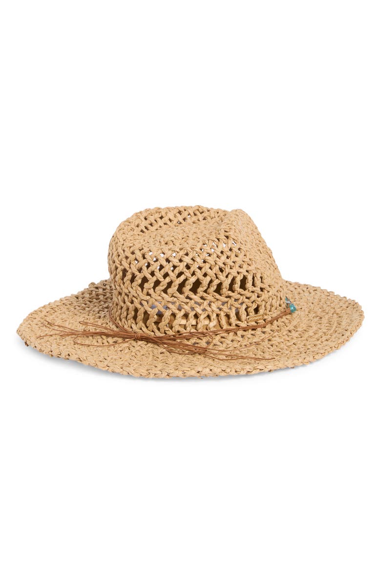 Steve Madden Kristy Bead Trim Western Hat, Alternate, color, Tan