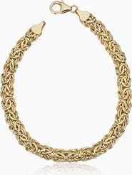 Oradina 14K Gold Classic Byzantine Bracelet