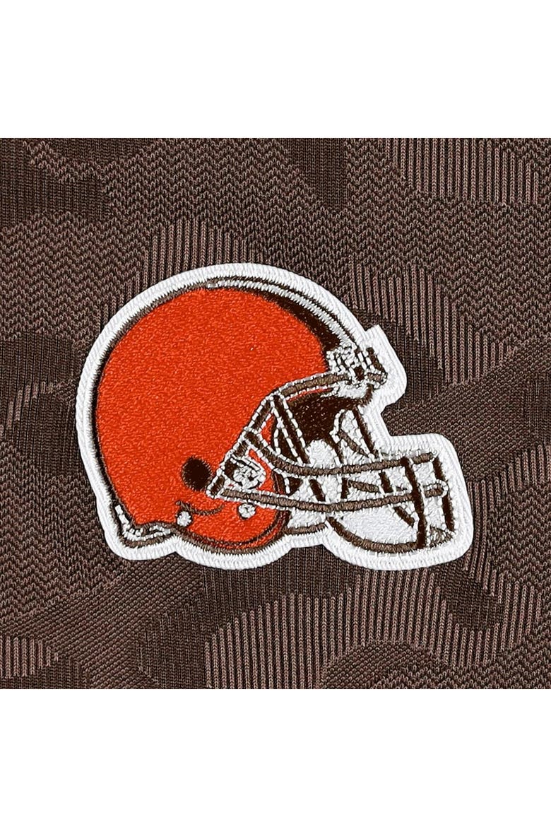 Men's Antigua Brown Cleveland Browns Brigade Quarter-Zip Sweatshirt, Alternate, color, Brown