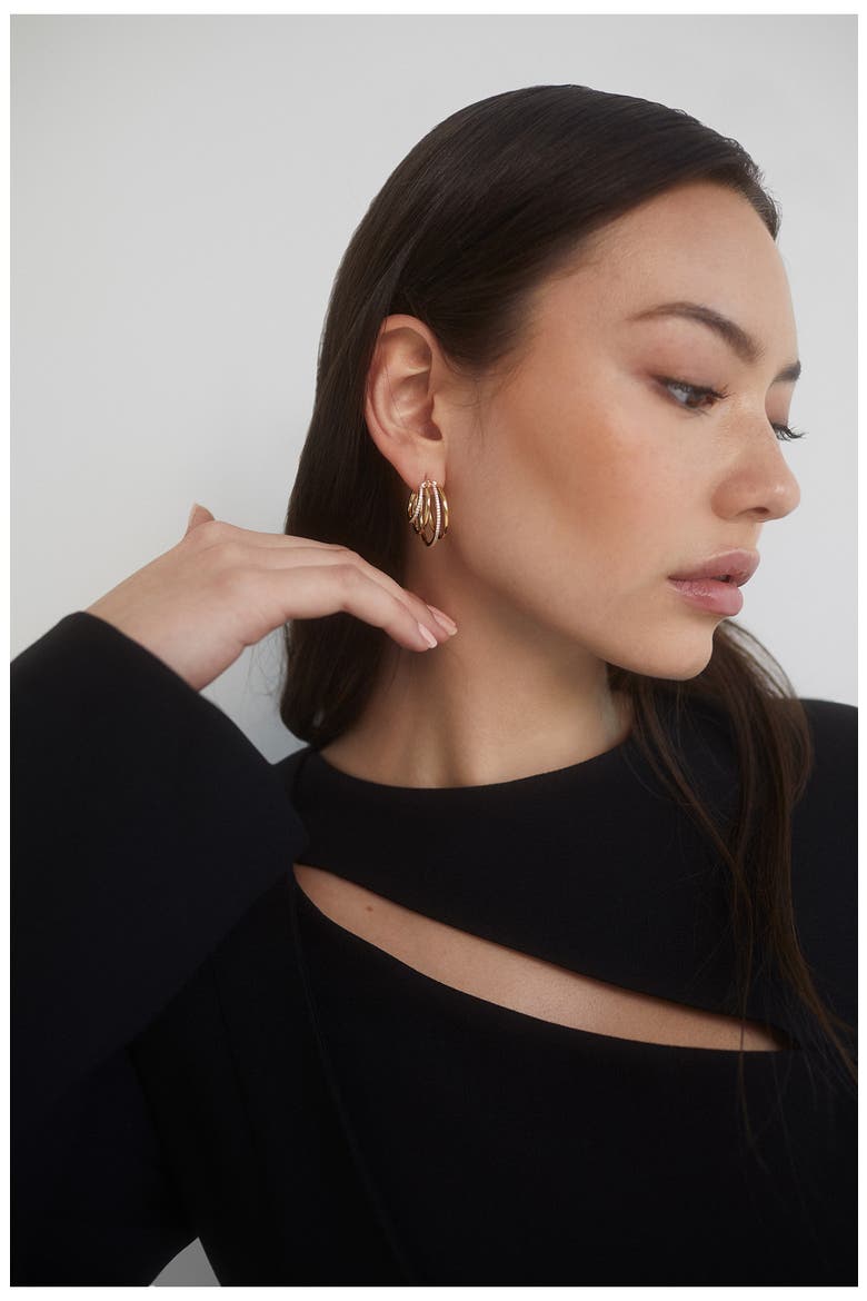 Juno Layered Hoop Earrings, Alternate, color, GOLD