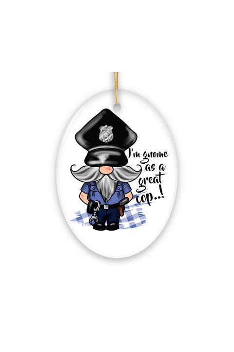 Gnome Cop Great Cop Quote Ceramic Ornament