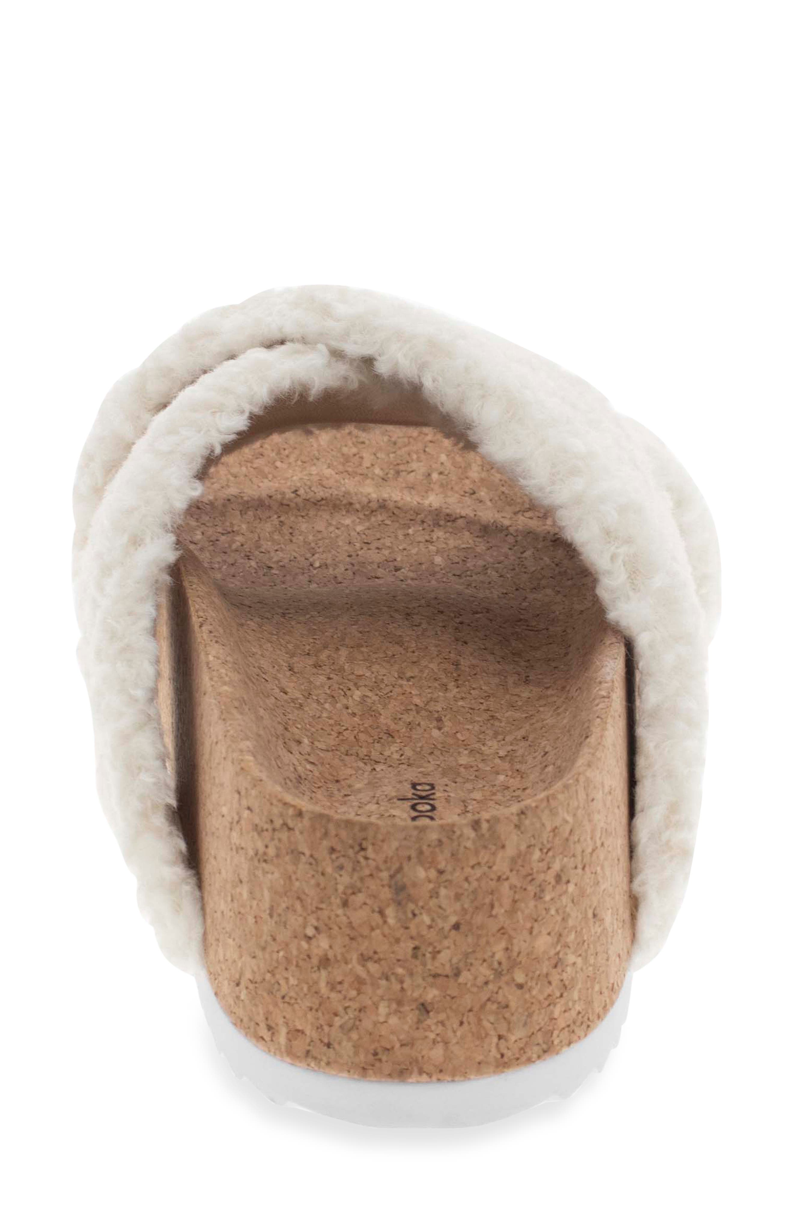 Chooka Annie Crossband Faux Shearling Slide Sandal, Alternate, color, 