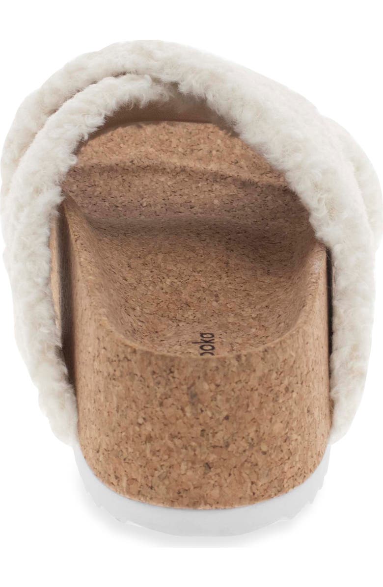 Chooka Annie Crossband Faux Shearling Slide Sandal, Alternate, color,
