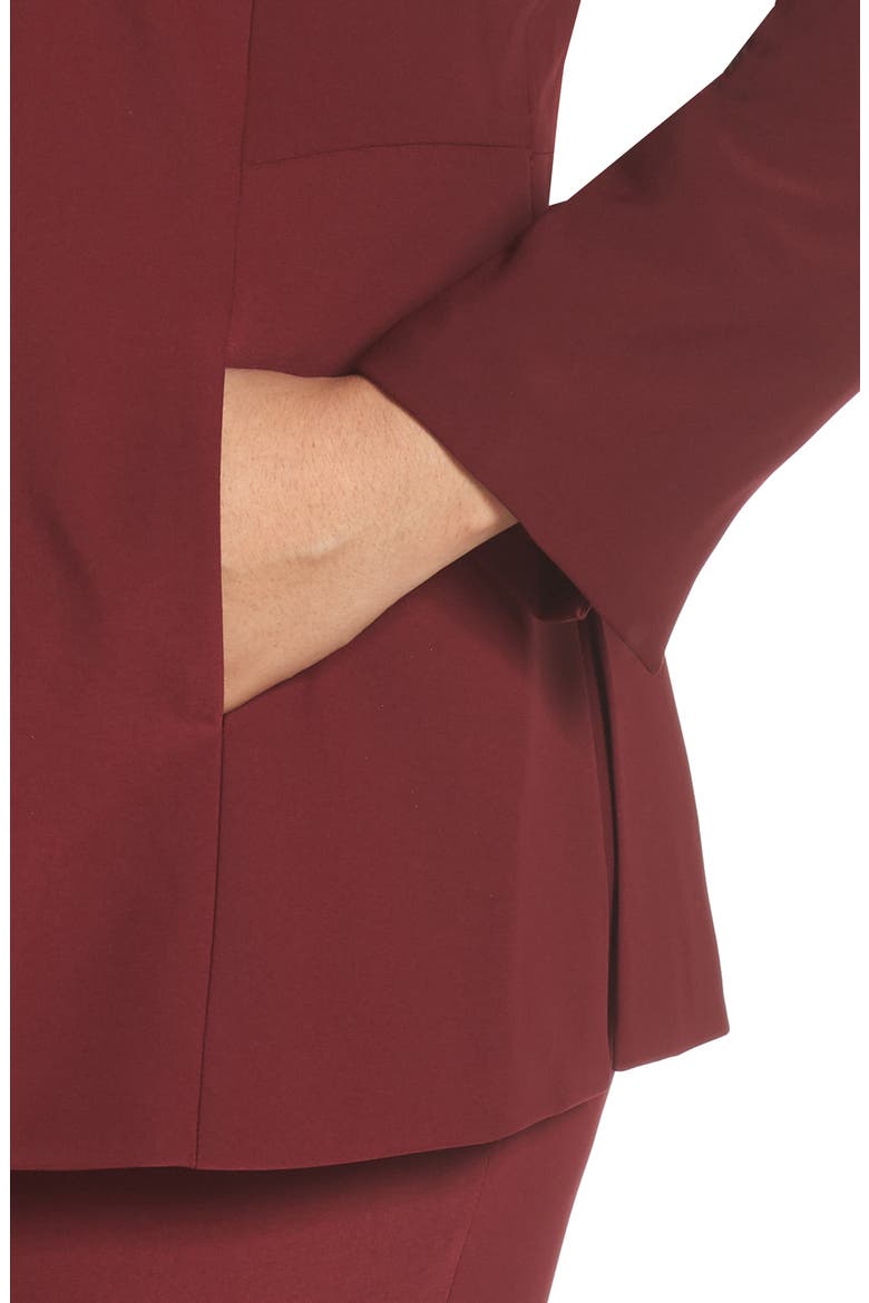 Open Front Sateen Blazer, Alternate, color, RED TANNIN
