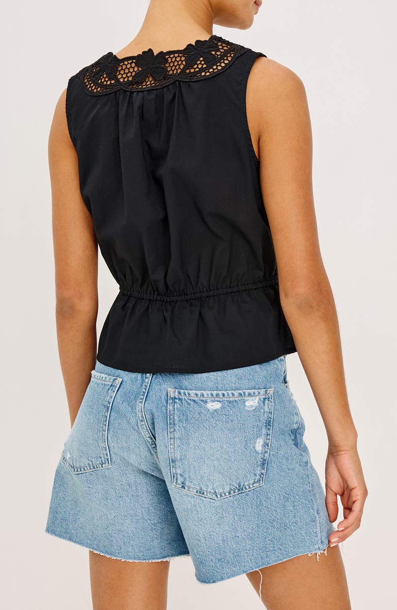Rails Leilani Peplum Cotton Button-Up Top, Alternate, color, Black