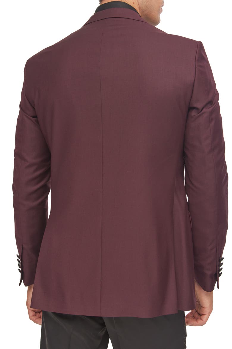 Peak Lapel Two-Tone Tuxedo Jacket, Alternate, color, BURGUNDY