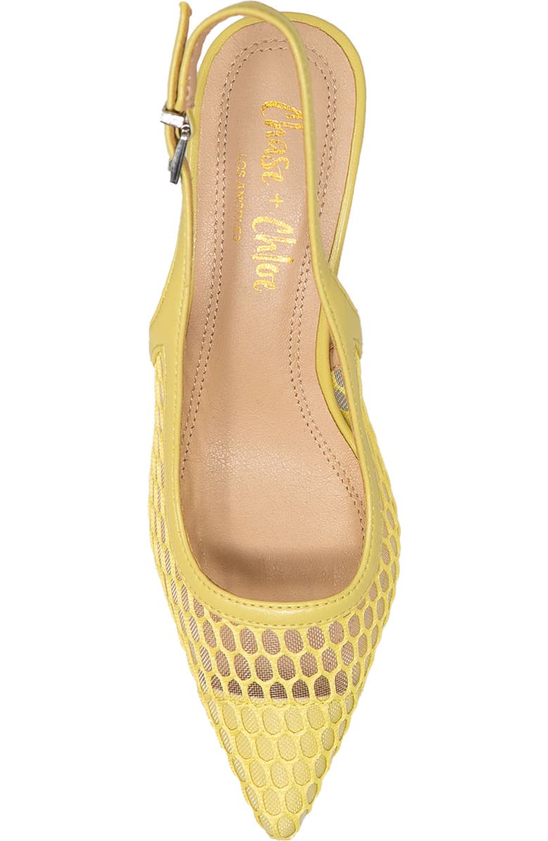 CHASE AND CHLOE Arima Slingback Pump, Alternate, color, Yellow Mesh