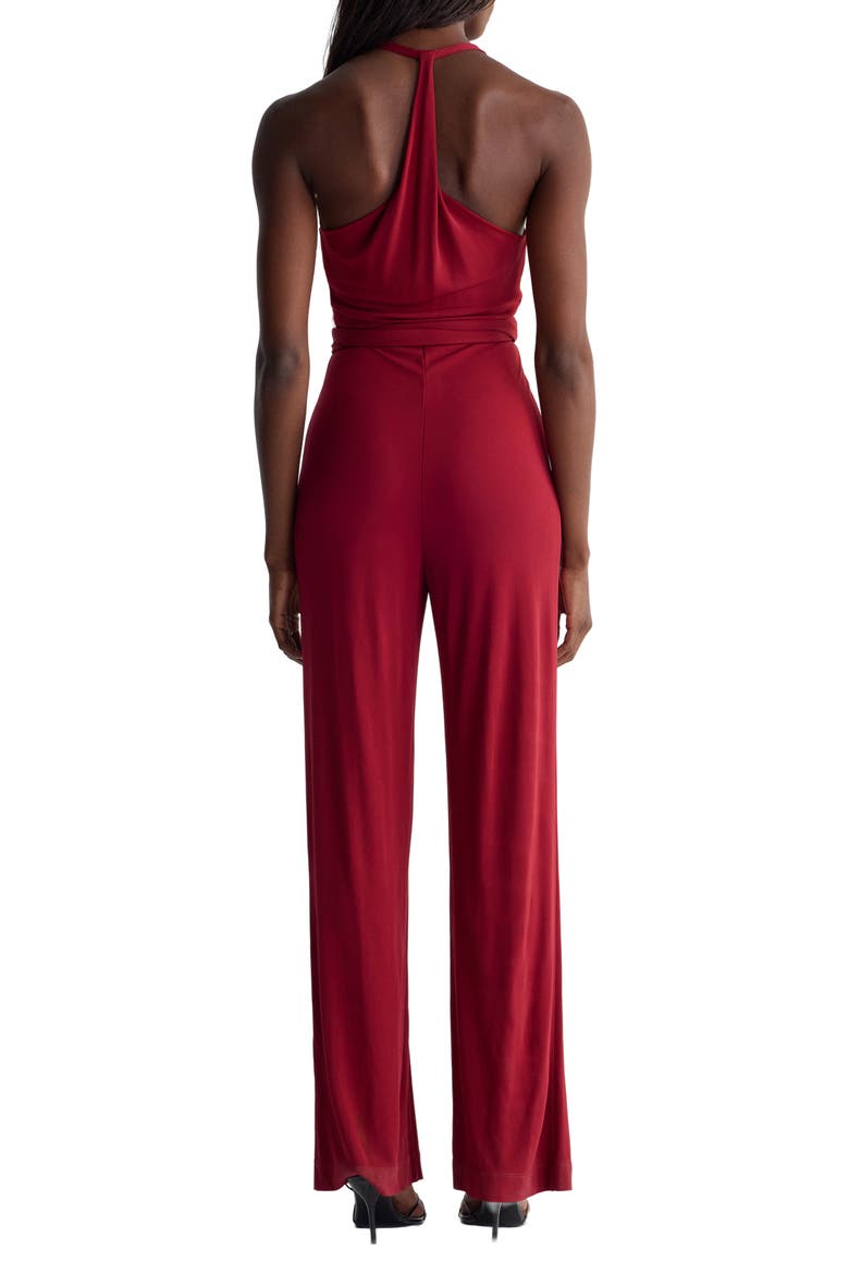 Daphne Halter Neck Wide Leg Jumpsuit, Alternate, color, TITIAN RED / SOIL