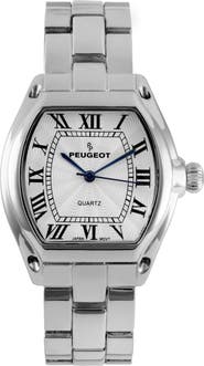 Peugeot Status Roman Numeral Barrel Bracelet Watch- 36x33MM