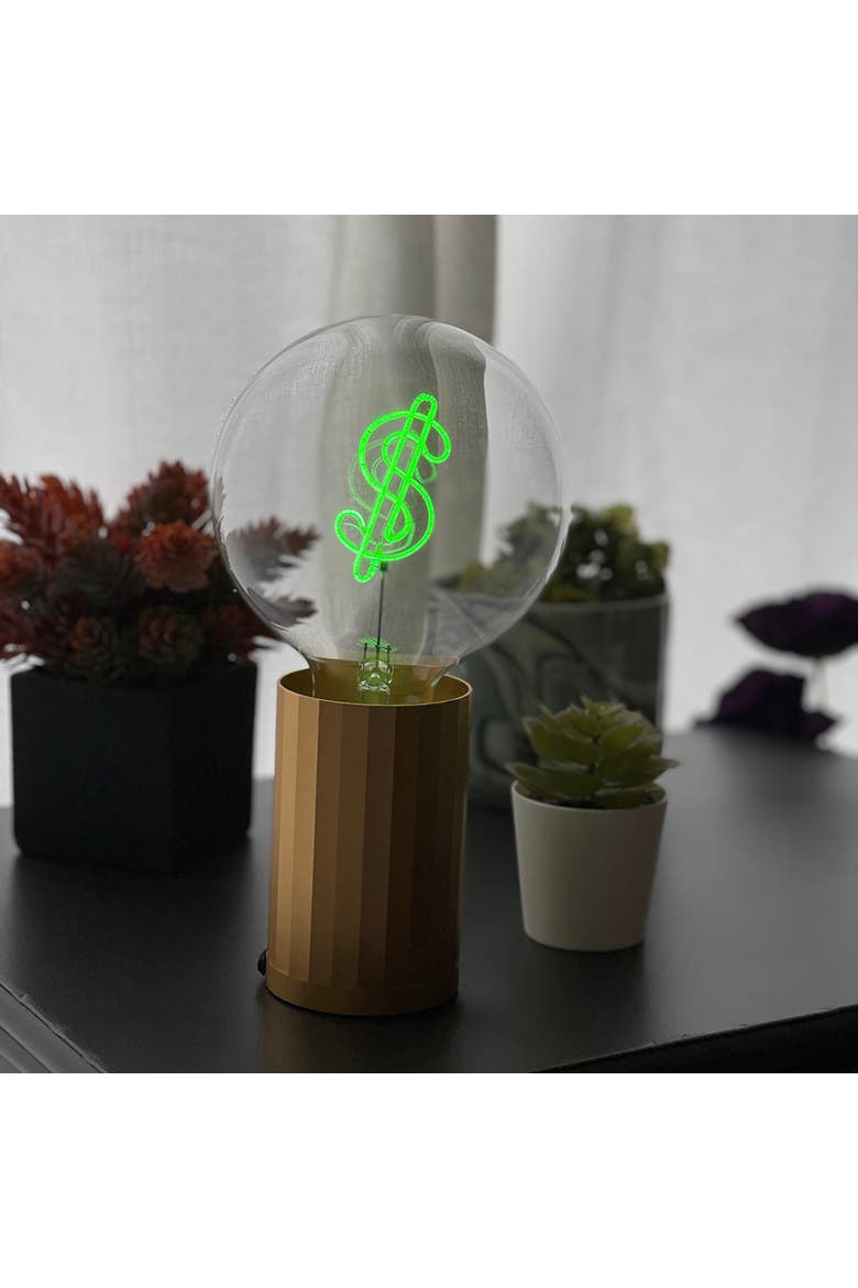 Dollar Sign Portable Table Lamp, Alternate, color, Gold