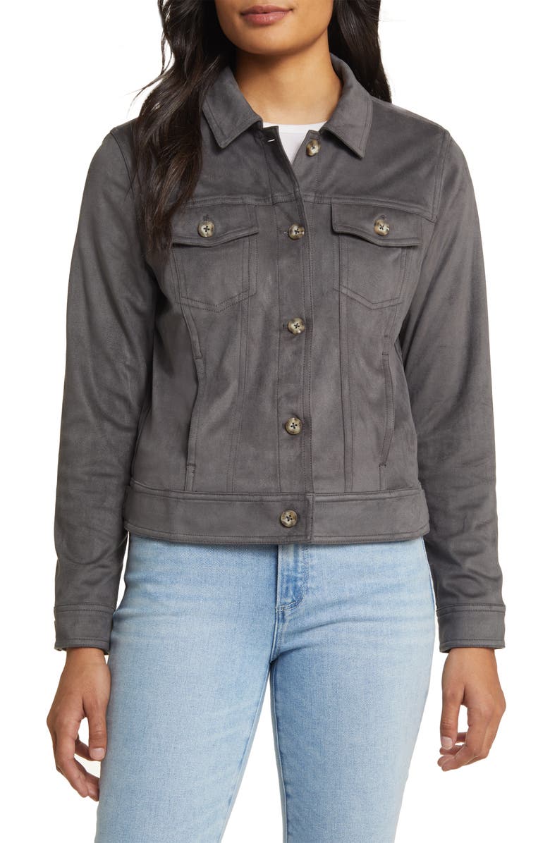 Tommy Bahama Salina Sands Faux Suede Trucker Jacket, Alternate, color, 