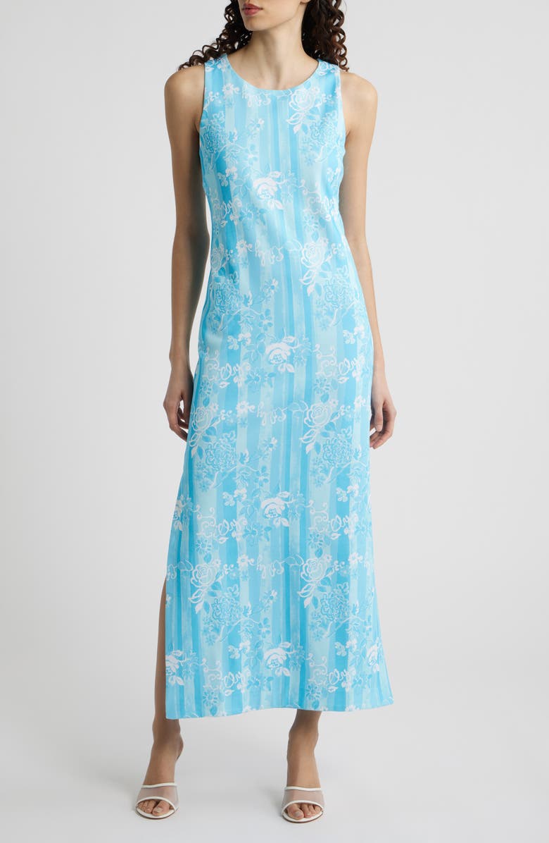 Lilly Pulitzer<sup>®</sup> Melodie Floral Print Maxi Dress, Main, color, Capri Blue