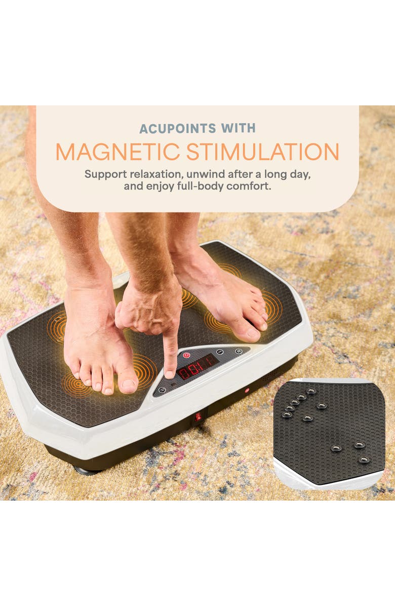 Lifepro Vibration Plate Exercise Machine Magnetic Acupoints Platform for Muscle Toning and Recovery, Alternate, color, White