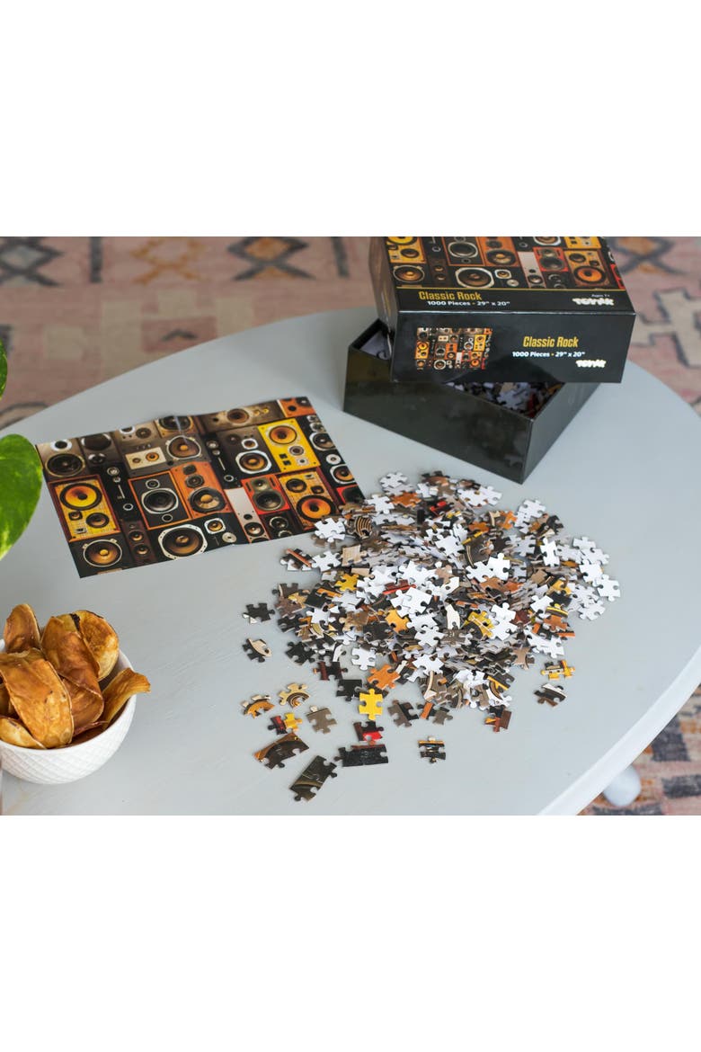 Classic Rock Music Surround Sound Systems 1000 Piece Jigsaw Puzzle, Alternate, color, Brown