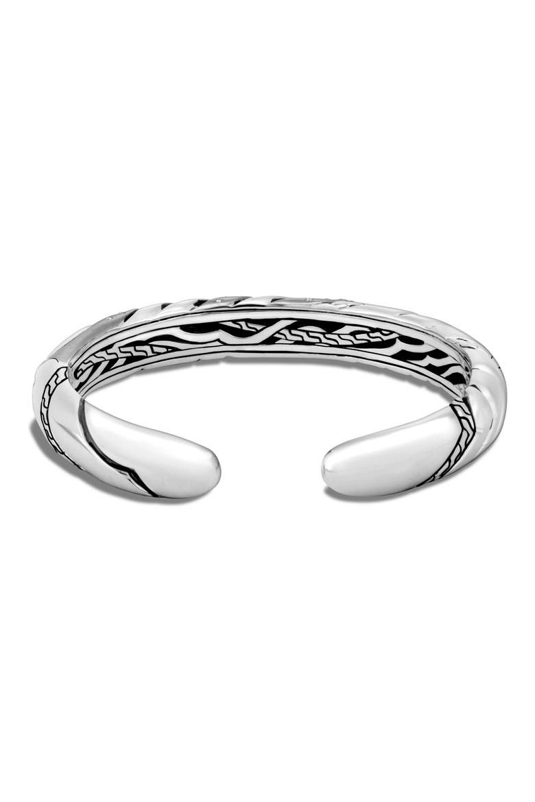 Small Kick Cuff Bracelet with Diamonds, Alternate, color, SILVER/ DIAMOND