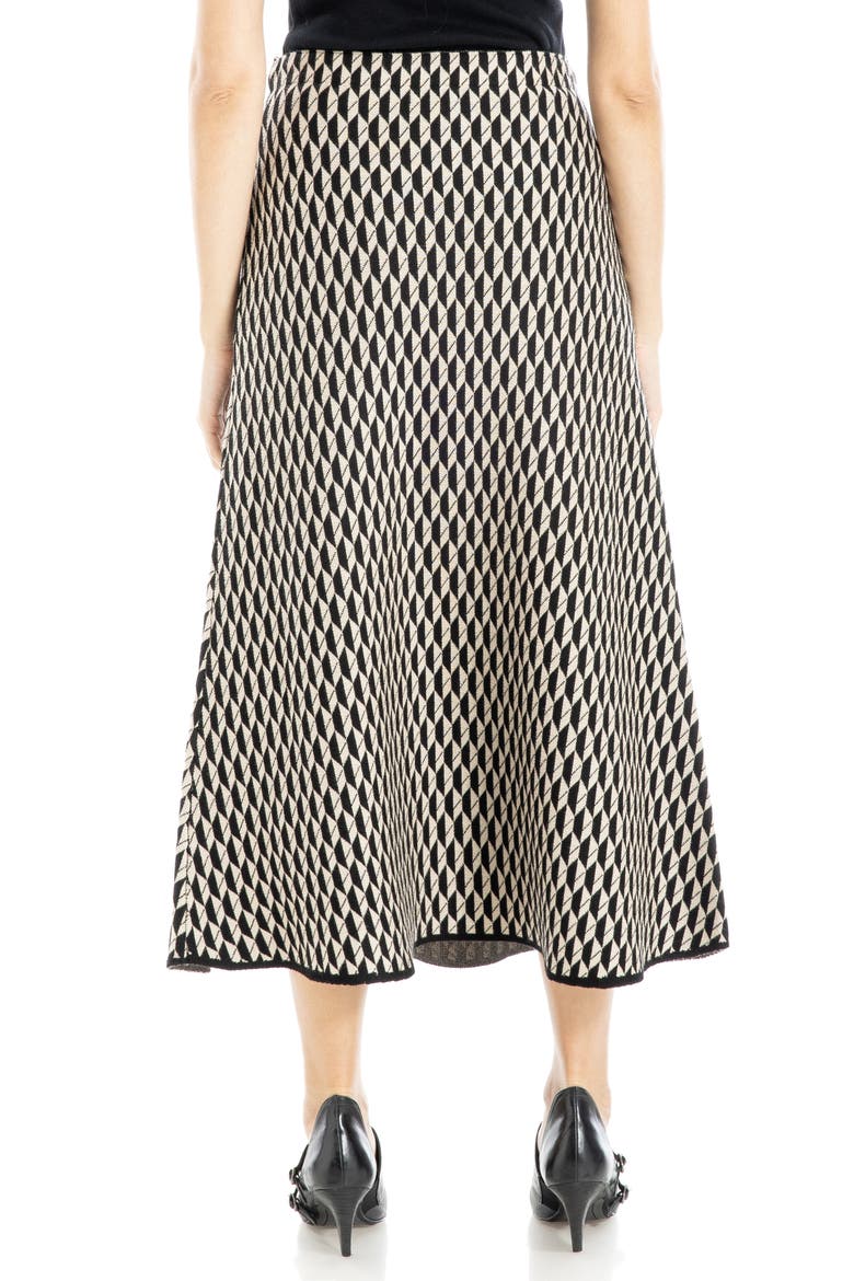 A-Lined Midi Sweater Skirt, Alternate, color, BLACK/ BONE LEAF