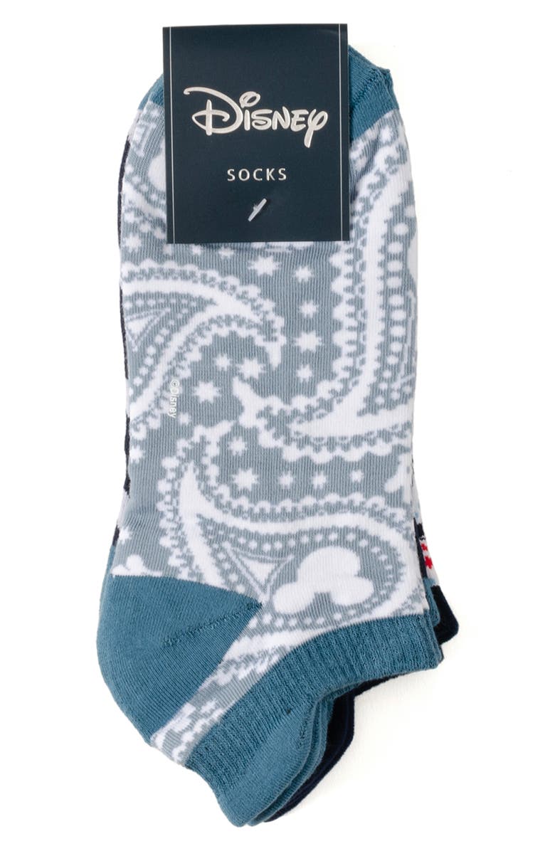 Cufflinks, Inc. 3-Pack Assorted Mickey Mouse Ankle Socks & Lapel Pin Set, Alternate, color, Black Multi