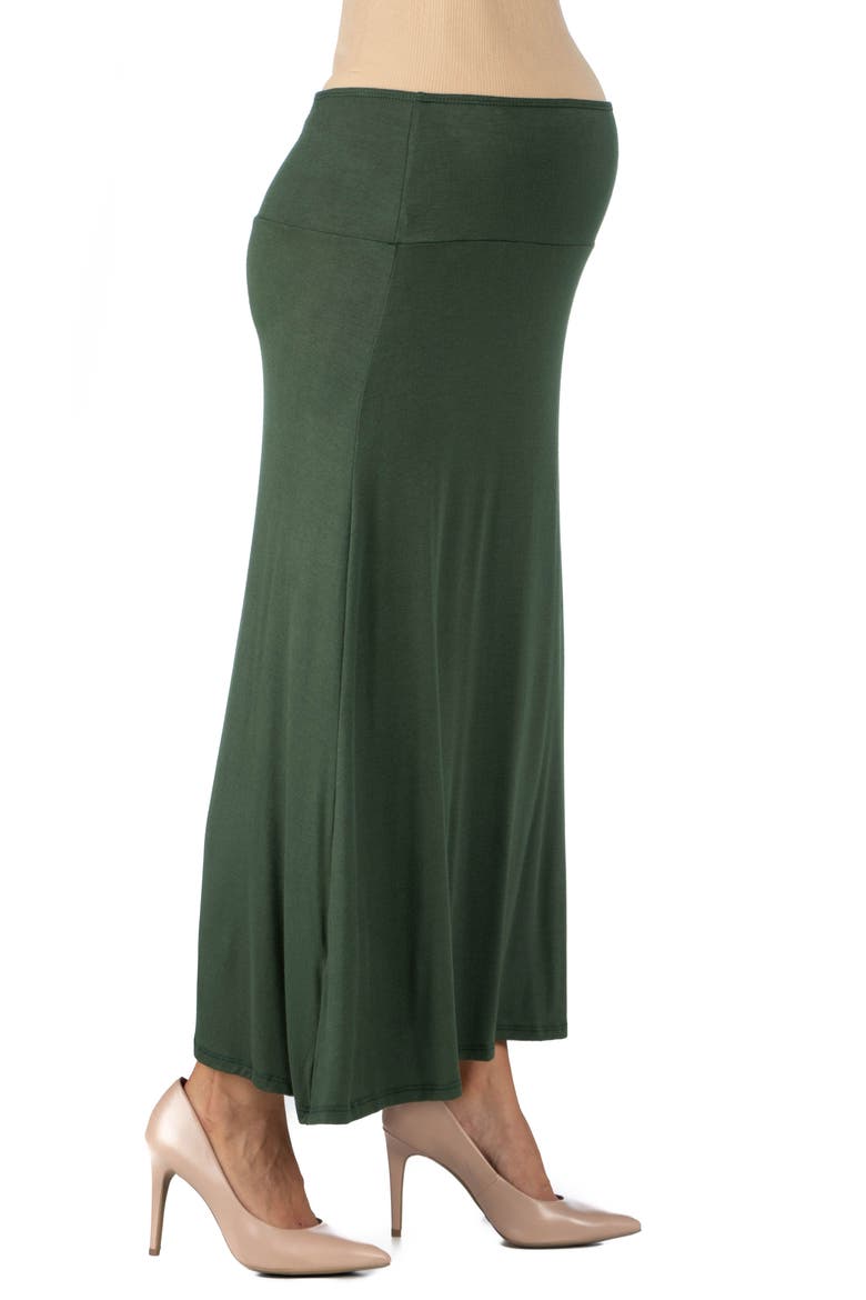 Maternity Elastic Waist Maxi Skirt, Alternate, color, Olive