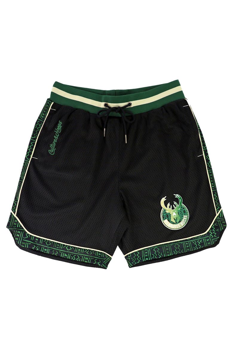 Unisex NBA x Two Hype  Black Milwaukee Bucks Culture & Hoops Double Mesh Shorts, Alternate, color, Black