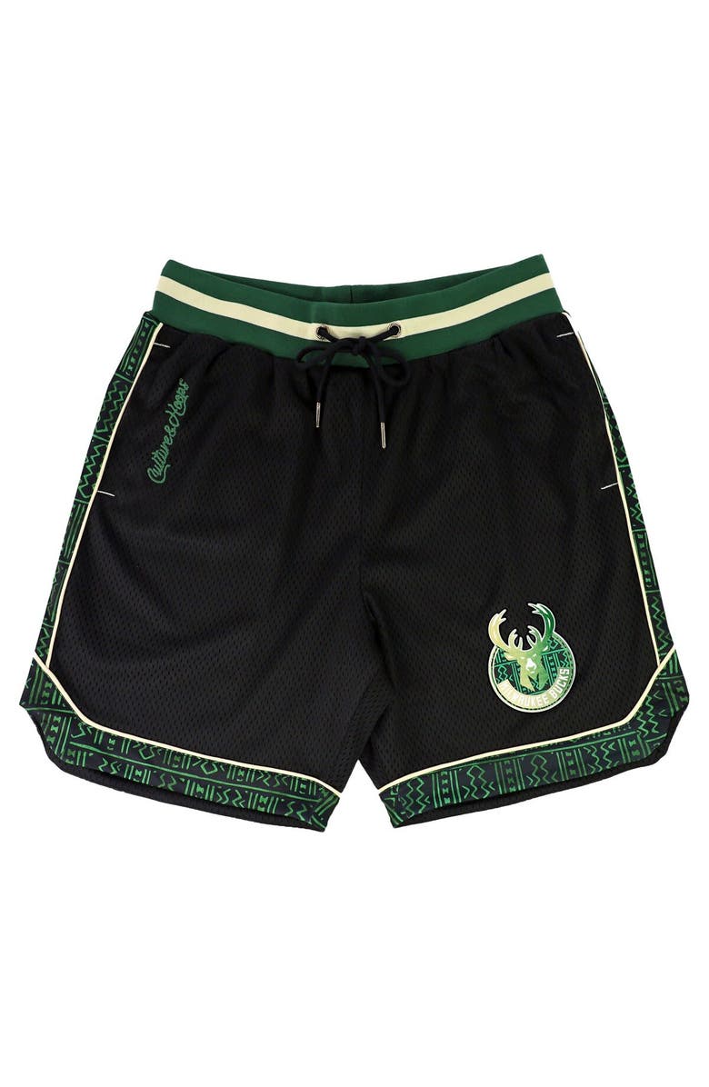 Two Hype Unisex NBA x Two Hype  Black Milwaukee Bucks Culture & Hoops Double Mesh Shorts, Alternate, color, 