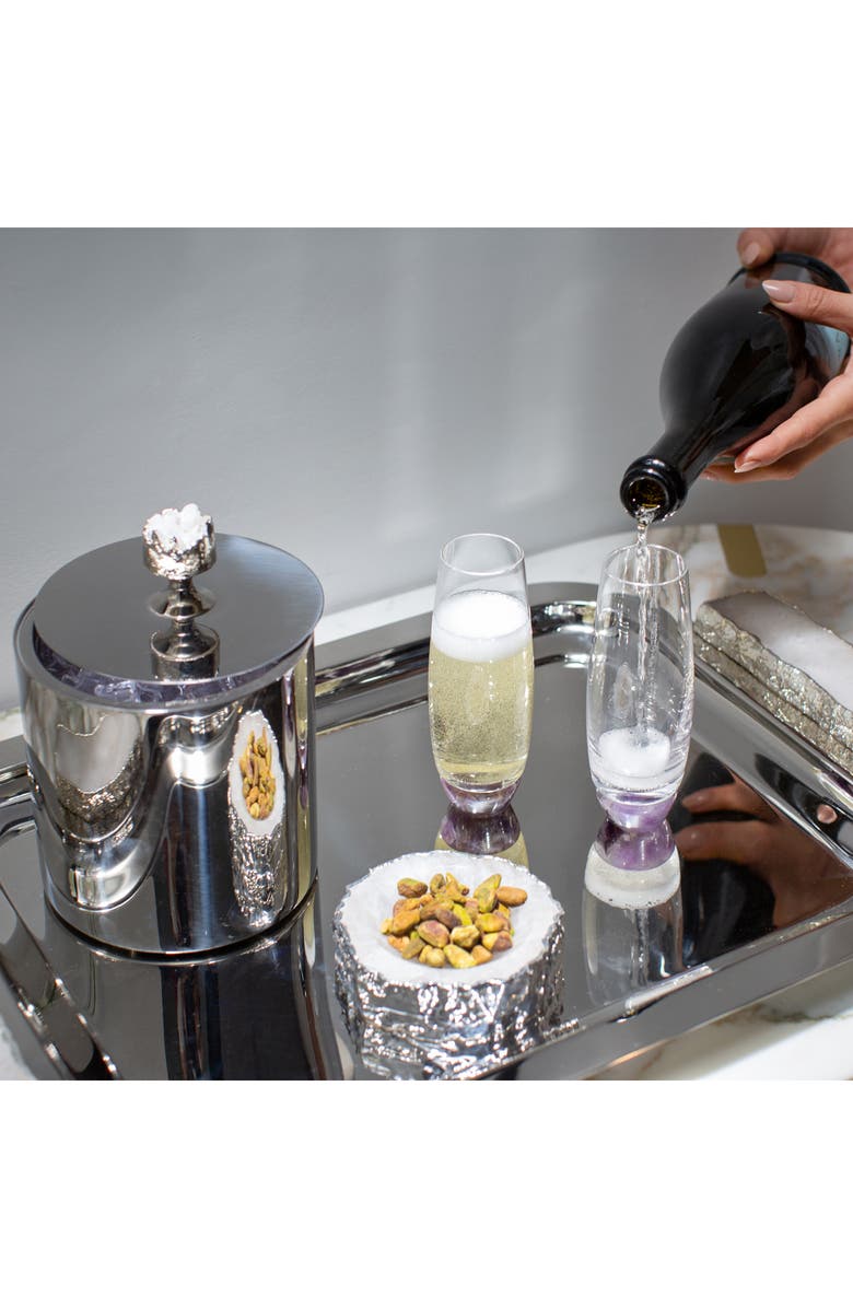 ANNA New York Gemstone Hospitality Ice Bucket, Alternate, color, Silver